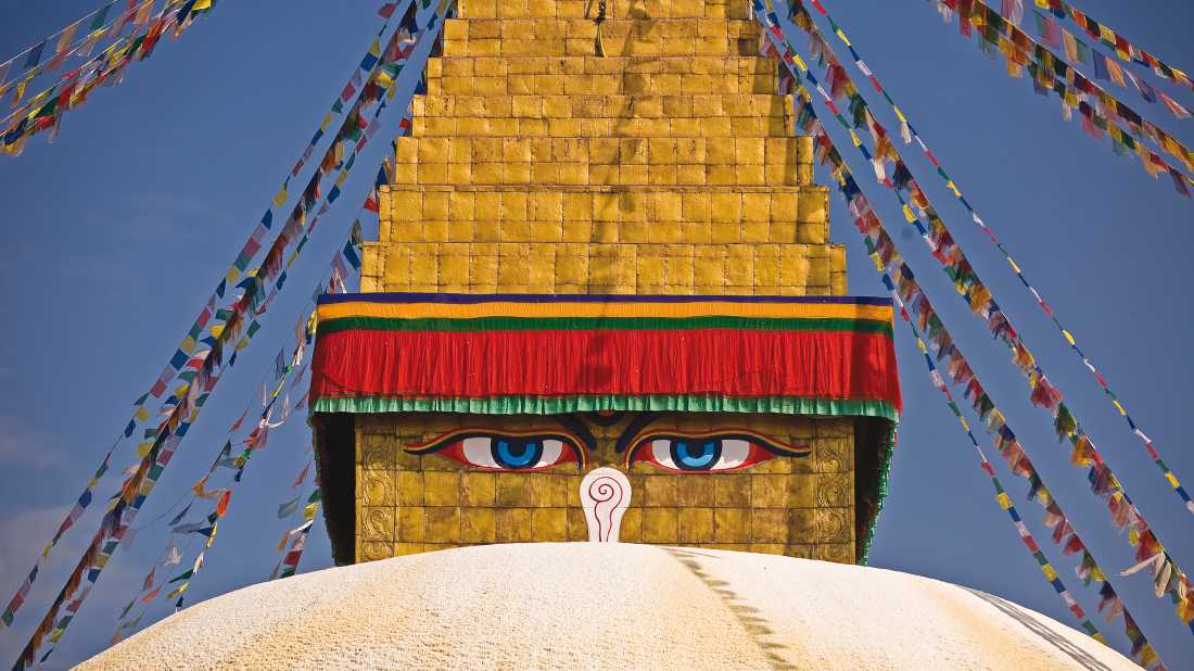 Buddha eyes adorn all four sides of Bodnath Stupa in Kathmandu |  Peter Walton