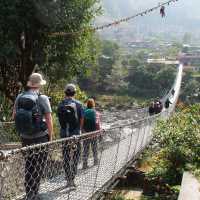 Bridge crossing as we arrive at Nayapul | Emily Dennerstein