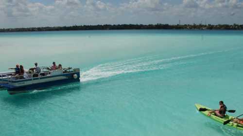 Lake Bacalar is also called the Lagoon of Seven Colors due to its blue and turquoise hues.