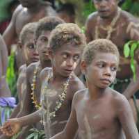 Young Melanesian boys in traditional dress | A Russ