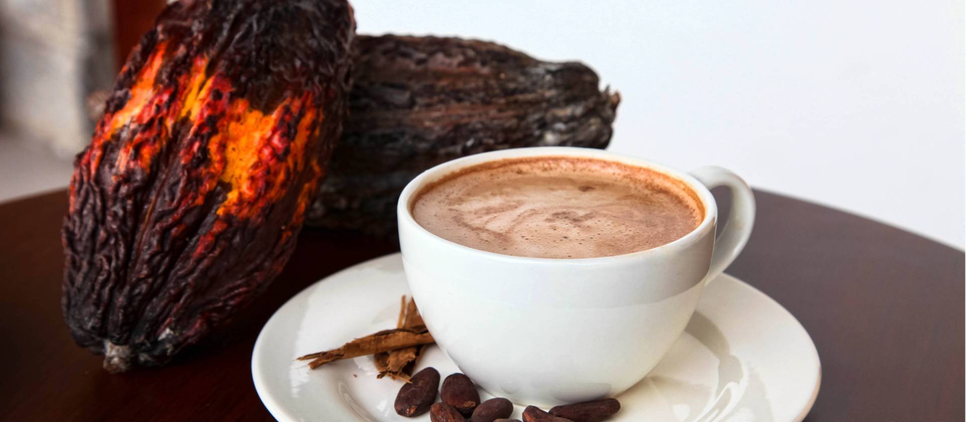 Enjoying a warm chocolatey drink after the cacao sharing ceremony