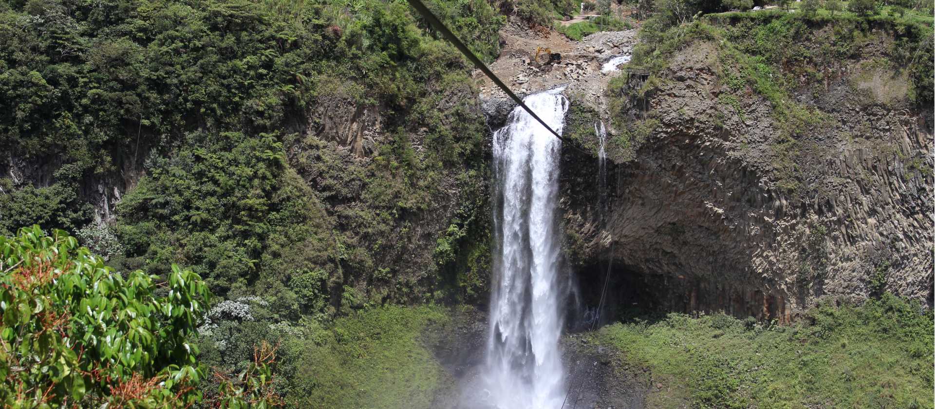 Manto de la Novia or "the Brides Veil" is a gorgeous double waterfall that can be seen from Banos