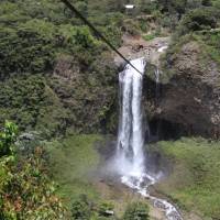 Manto de la Novia or "the Brides Veil" is a gorgeous double waterfall that can be seen from Banos