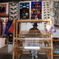 A demonstration of traditional weaving of clothes and blankets in the Imbabura region.