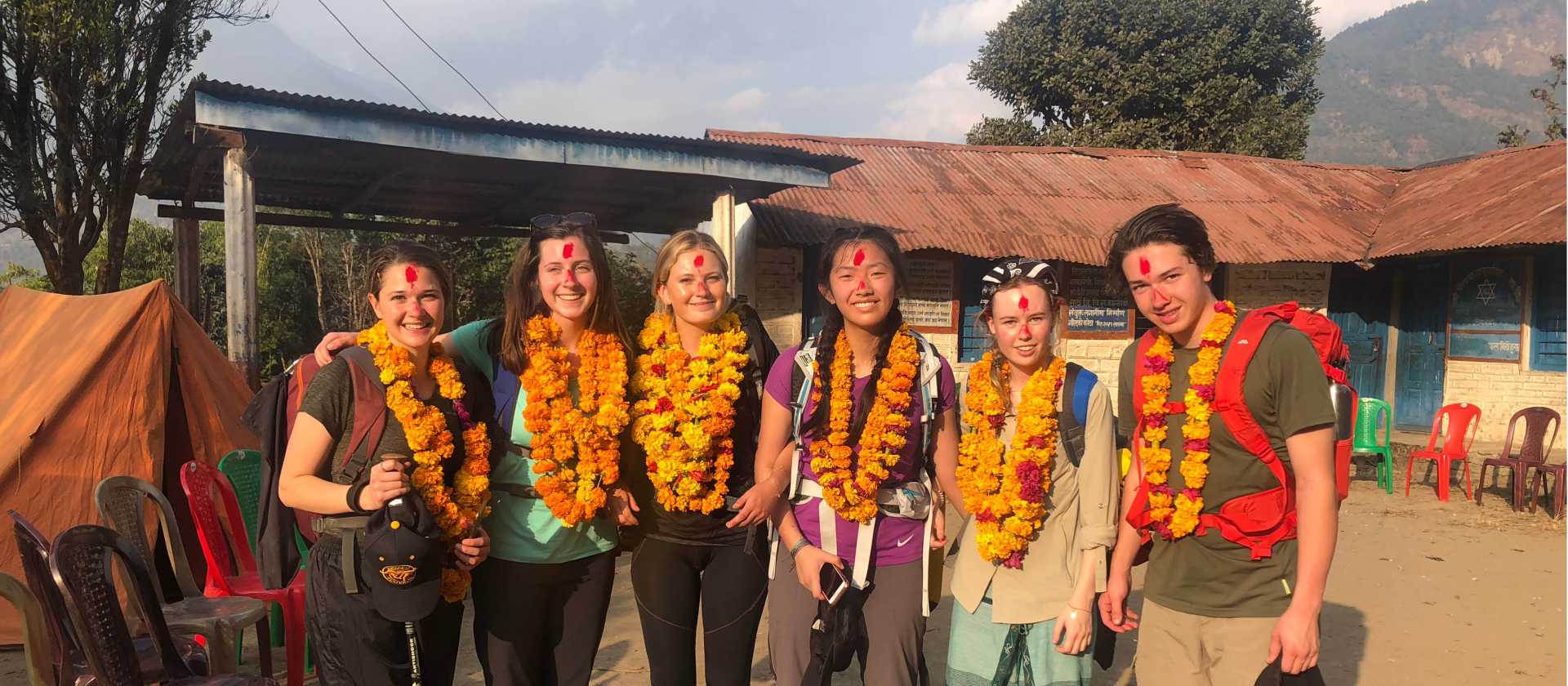 Students embracing culture whilst on trek in Nepal | Indigo Axford