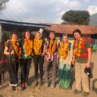 Students embracing culture whilst on trek in Nepal | Indigo Axford