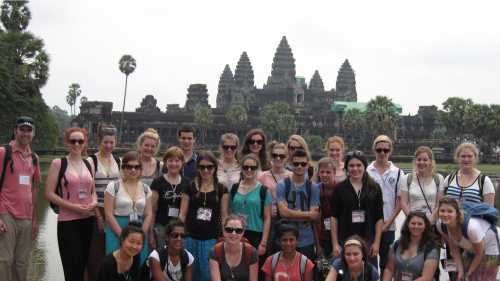School group in front of Angkor Wat