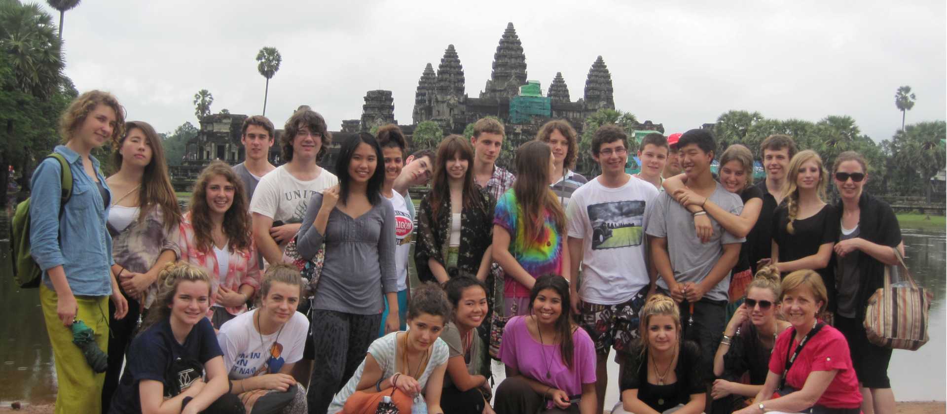 School students at Angkor Wat, Cambodia