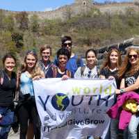 Students on the Great Wall of China