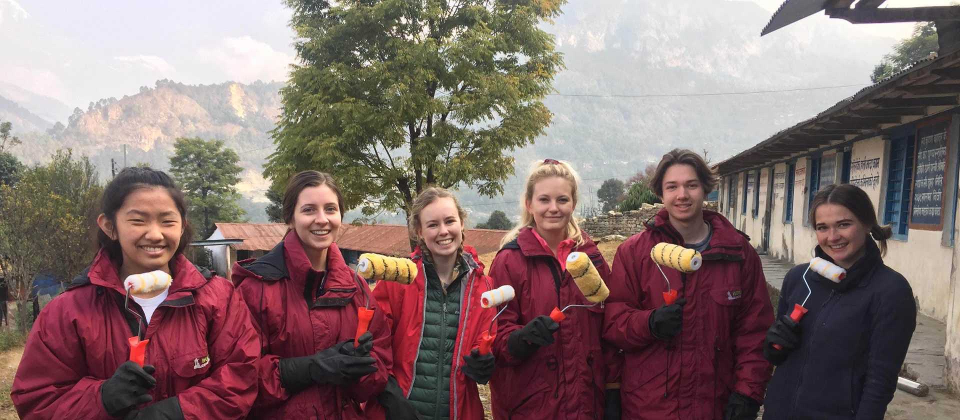 Students at a community project in Nepal | Indigo Axford