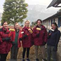 Students at a community project in Nepal | Indigo Axford