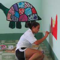 School student contributing at a community project in Vietnam