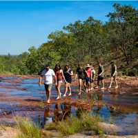 Students hiking in Kakadu National Park | Tourism NT/Shaana McNaught