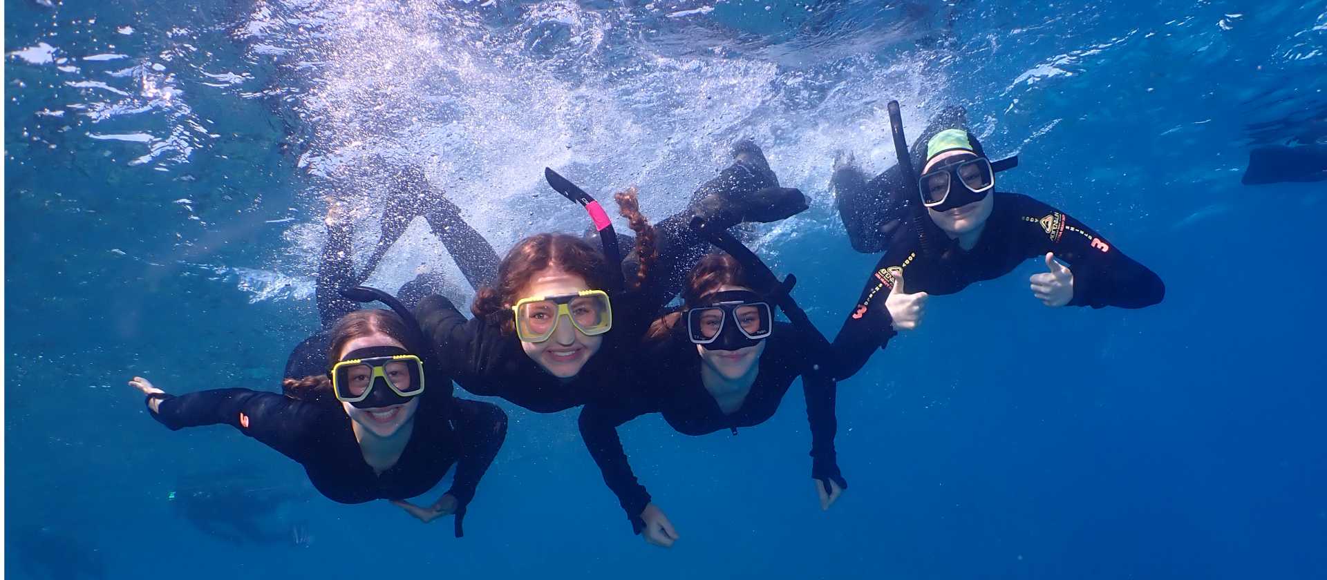 Students Snorkelling in the Great Barrier Reef