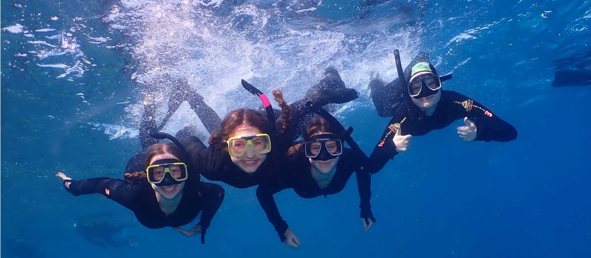 Students Snorkelling in the Great Barrier Reef