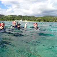 Students snorkeling in Fiji