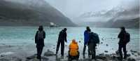 Students hanging out at the Tasman Glacier in NZ