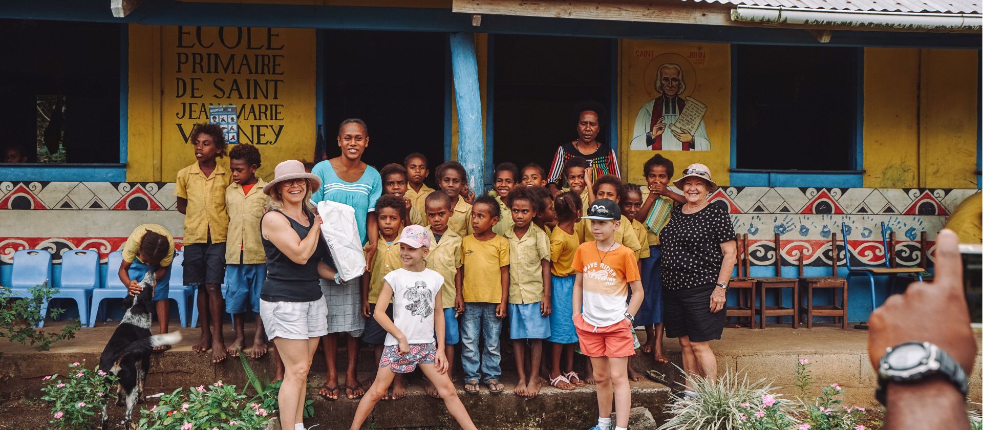 Visiting a local community in Vanuatu