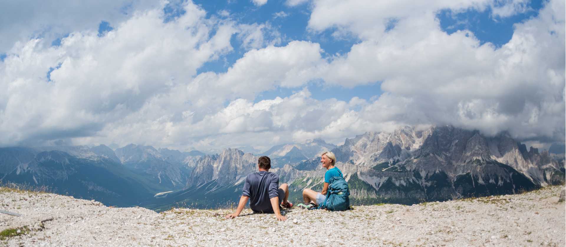 A well deserved break. at the top of the mountains