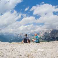 A well deserved break. at the top of the mountains