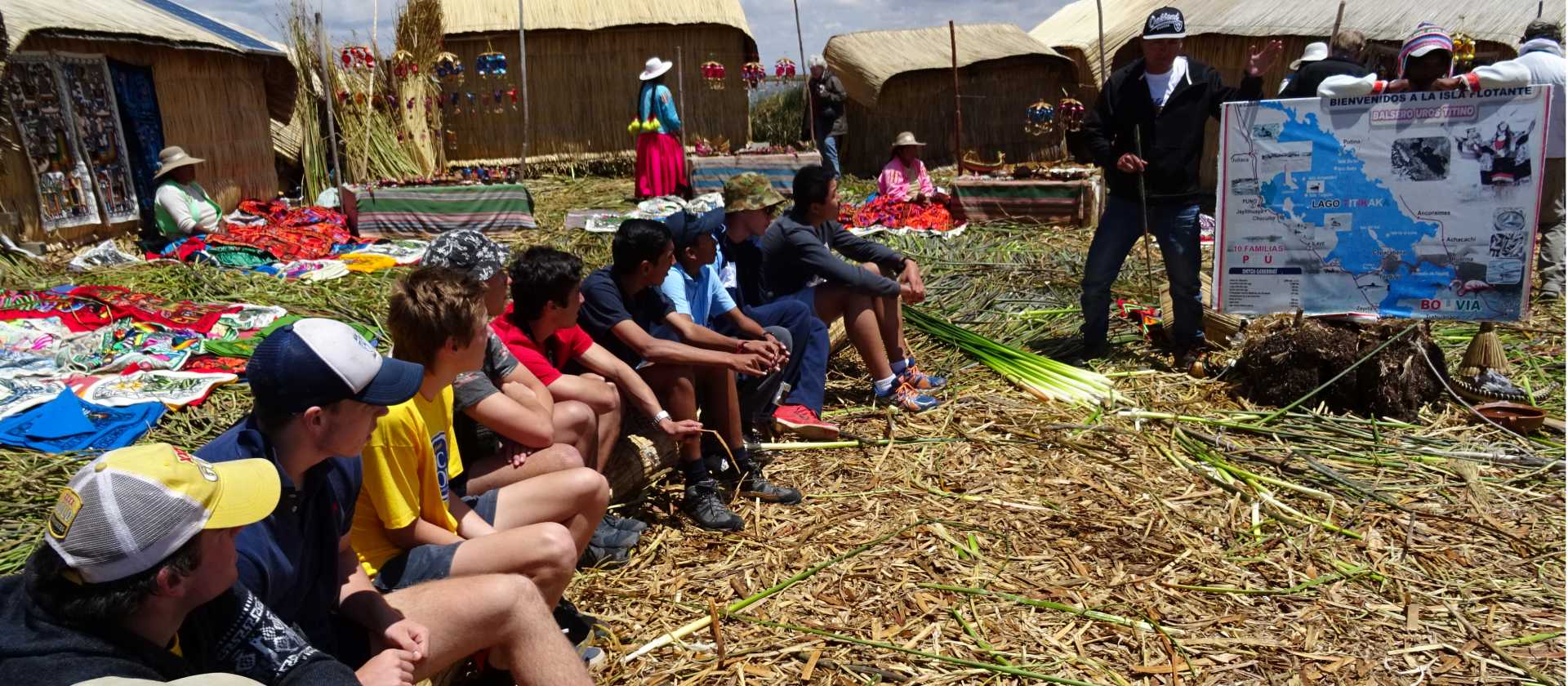 Students learning about Lake Titicaca | Drew Collins