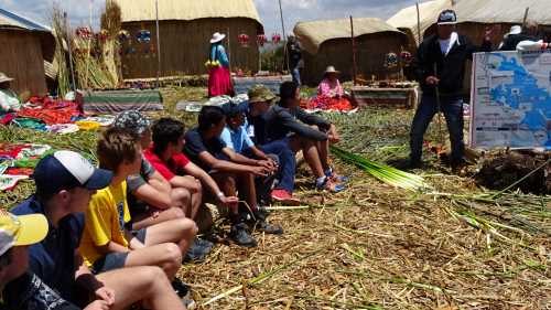 Students learning about Lake Titicaca | Drew Collins