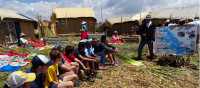 Students learning about Lake Titicaca | Drew Collins