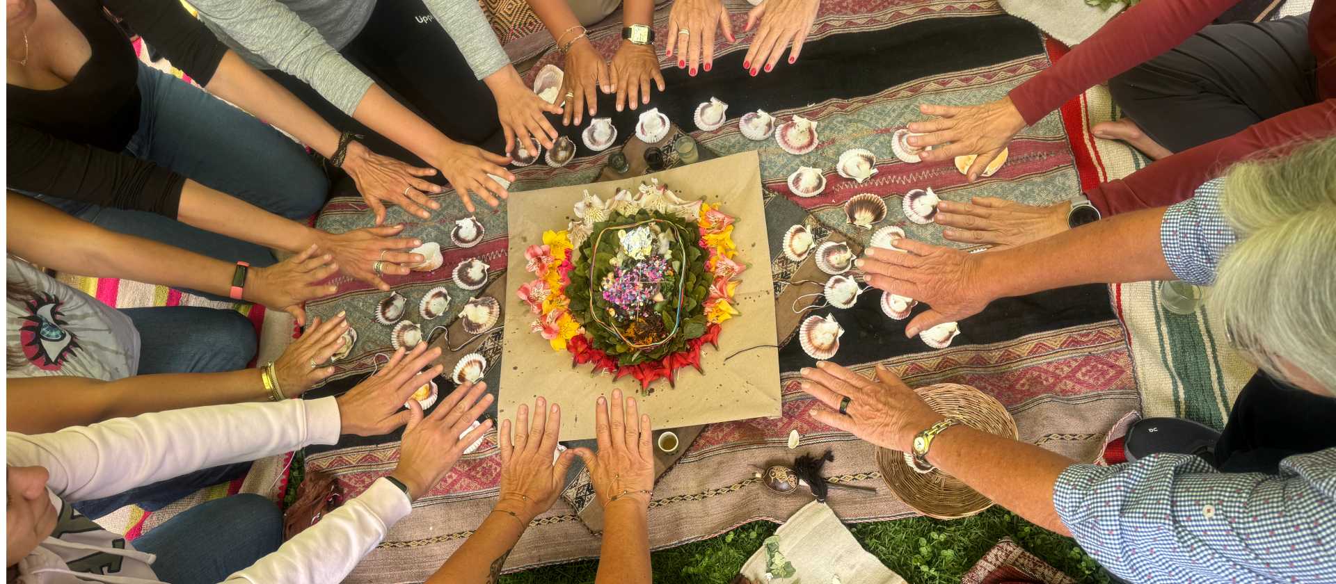 Participating in a traditional Andean ceremony, a sacred offering of gratitude to Pachamama (Mother Earth).