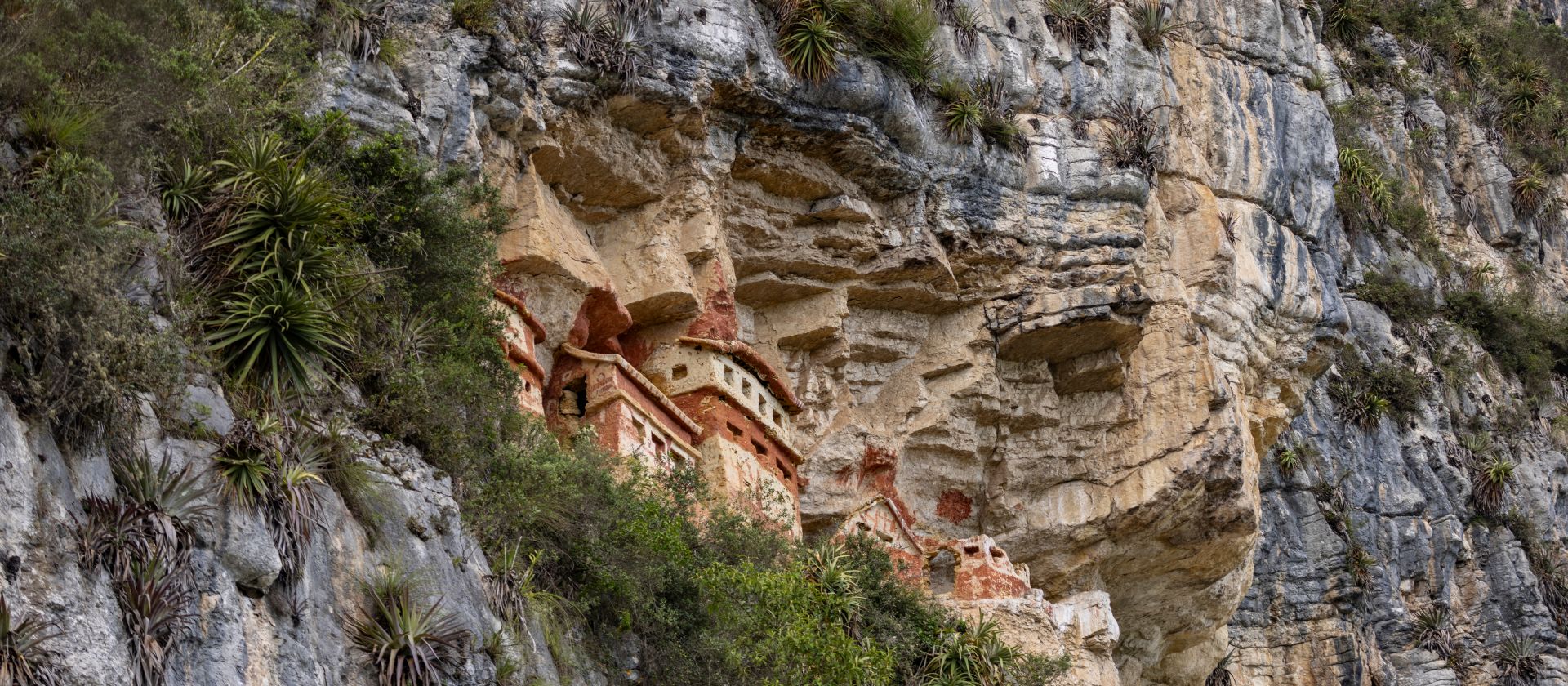 The Mausoleums of Revash hidden in the mountainside of Leymebamba