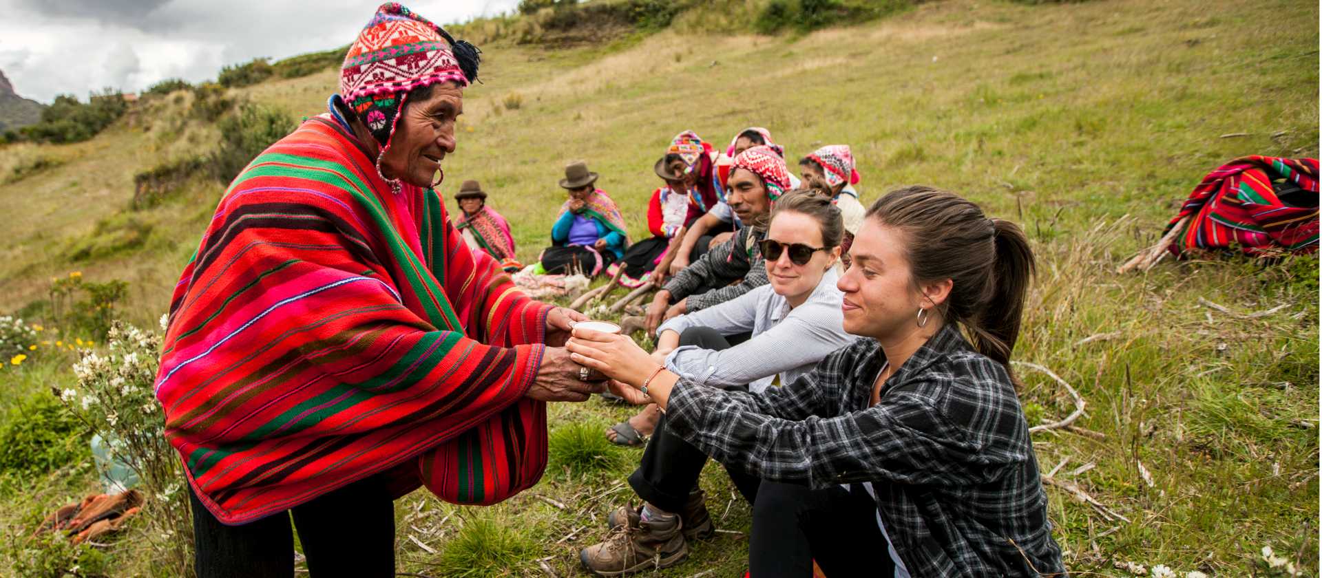 Sharing a traditional welcome in the Andean highlands