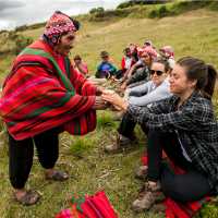 Sharing a traditional welcome in the Andean highlands