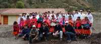Students after the Huilloq greenhouse project in Peru | Drew Collins