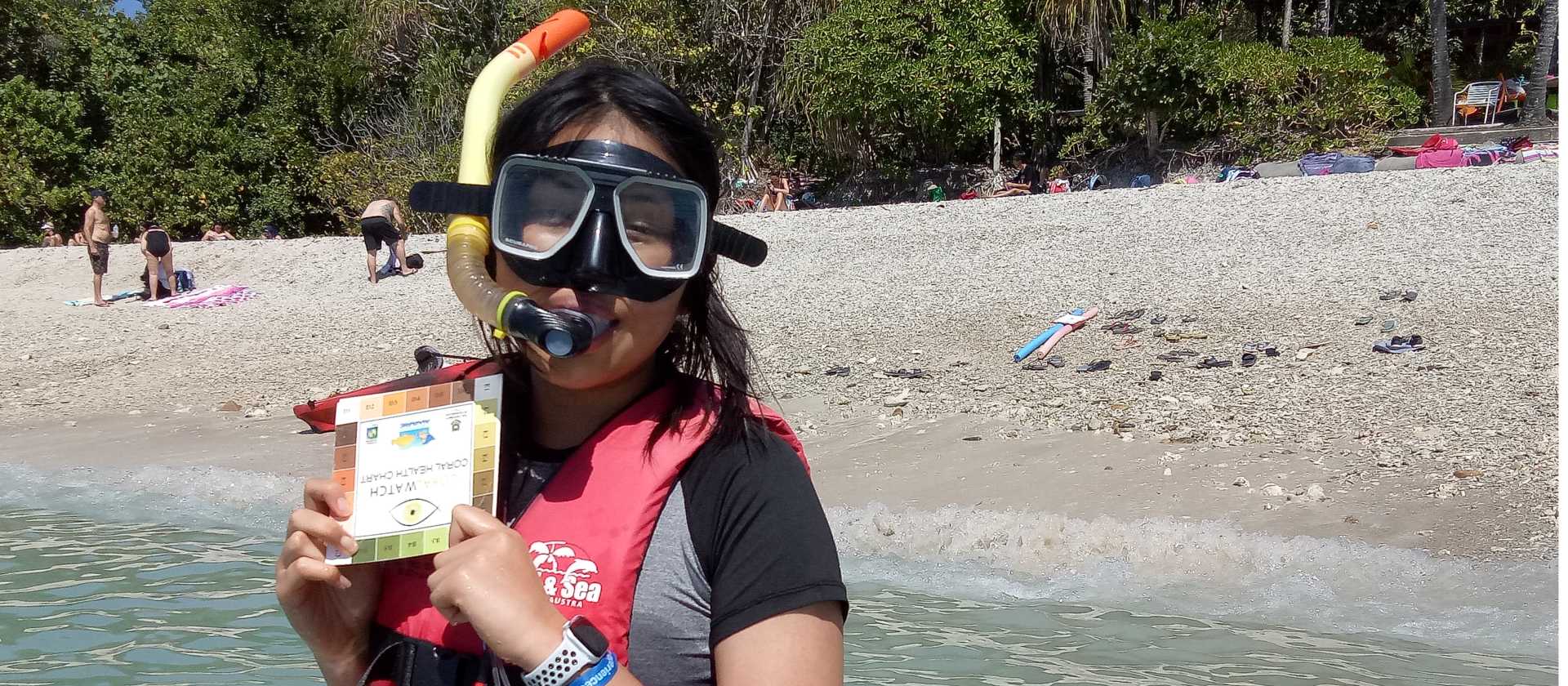 A student gathering data for the Fitzroy Island Coral Data Watch program | SWJ