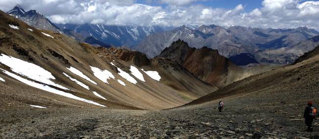 Beautiful landscape while crossing the Thorong La on the Great Himalaya Trail | Ray Mustey