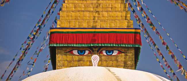 Buddha eyes adorn all four sides of Bodnath Stupa in Kathmandu | Peter Walton