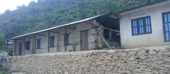 Earthquake damaged school building at Shree Setibhume Secondary School, Ramche | Highland