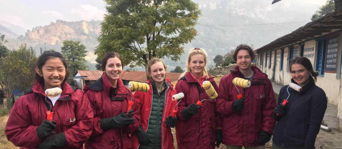 Students at a community project in Nepal | Indigo Axford